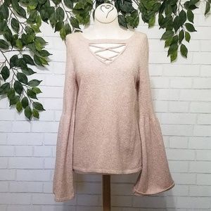 AE Lace Up Bell sleeve Sweater